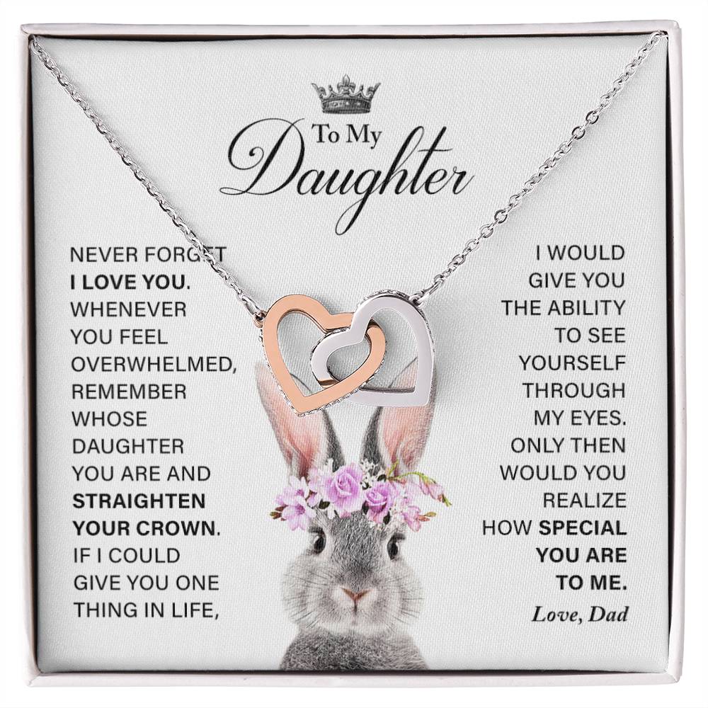 Daughter - How Special You Are To Me- Necklace Interlocking Hearts Necklace
