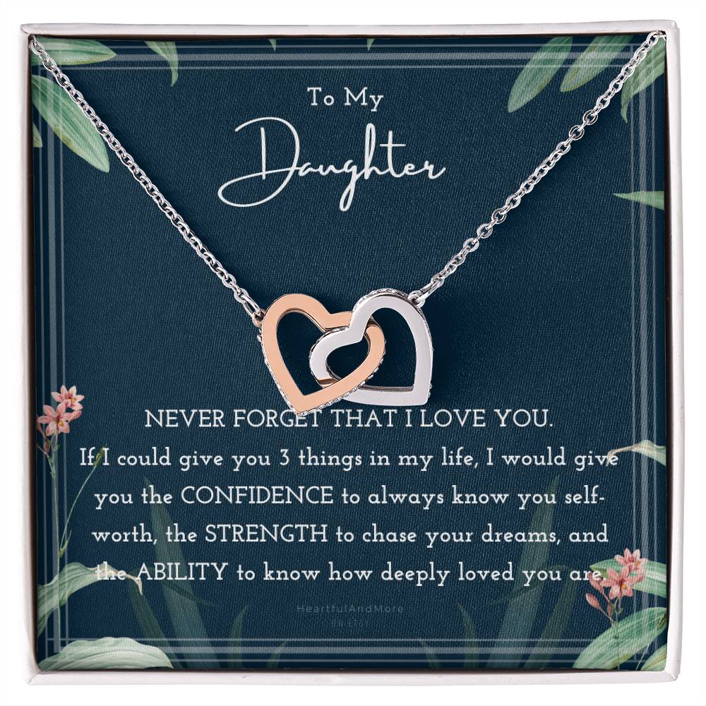 To My Daughter Daughter Necklace Anniversary Gift For Daughter Daughter Gift Gift For Daughter Christmas Birthday Interlocking Hearts Necklace