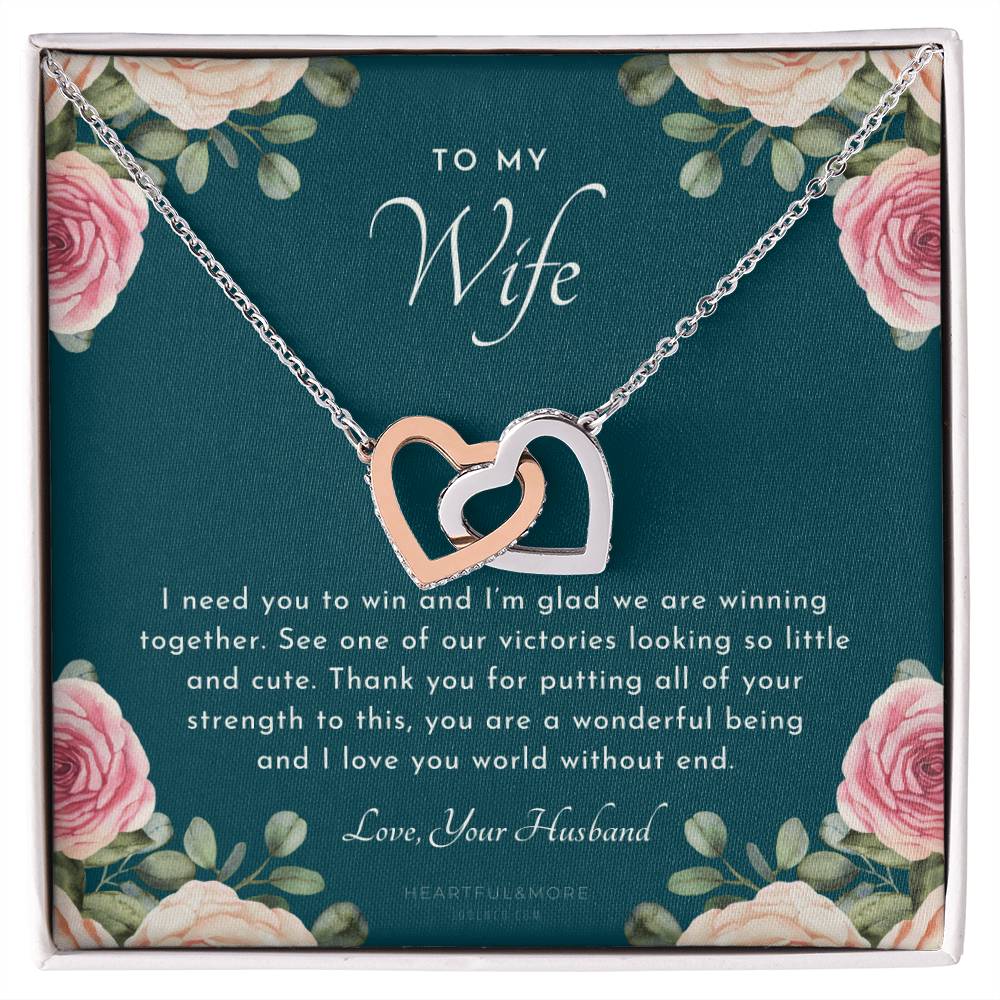 Postpartum Gift For Wife Gift For Wife Post Pregnancy Becoming A Mother Gift Gift For Wife Birth Wife After Pregnancy Necklace Wife Becoming A Mom Interlocking Hearts Necklace