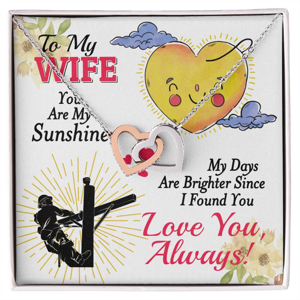 Lineman&#39;S Wife - Interlocking Heart Necklace Interlocking Hearts Necklace