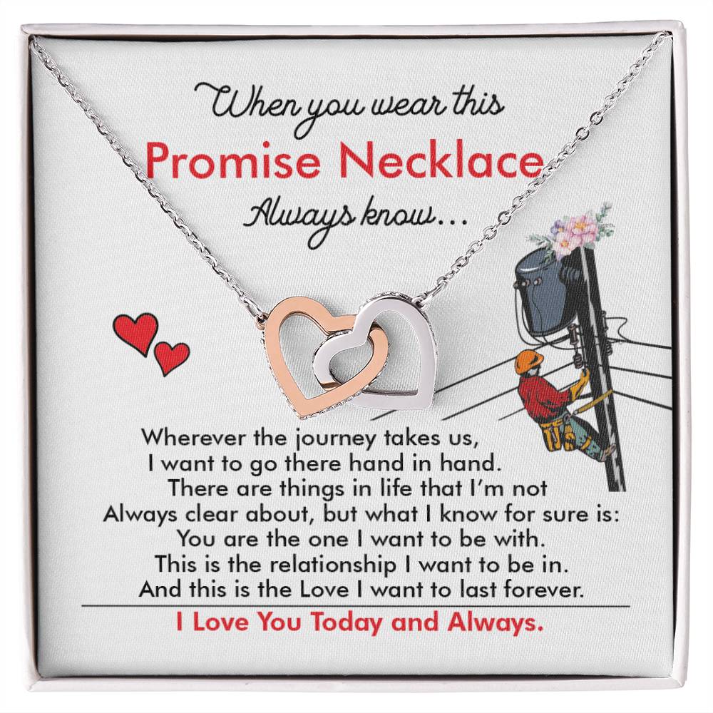 Lineman'S Girl - Interlocking Heart Necklace Interlocking Hearts Necklace