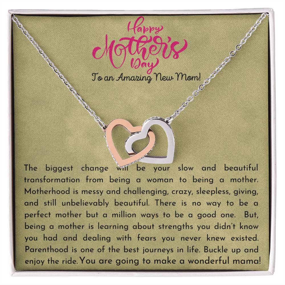 New Mom - Mother&#39;S Day Gift Interlocking Hearts Necklace