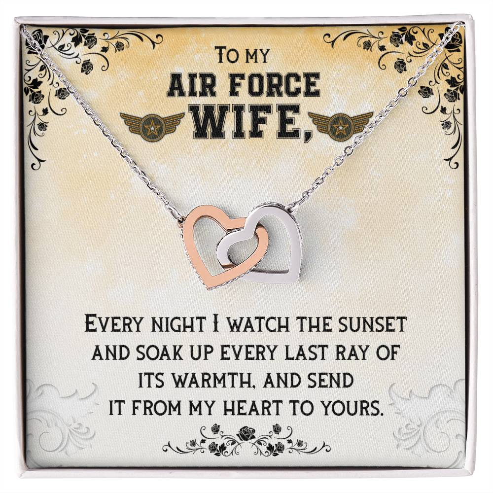 To My Air Force Wife Necklace Interlocking Hearts Necklace