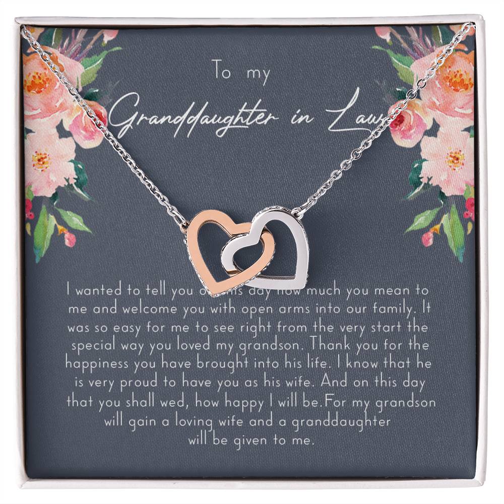 To My Granddaughter-In-Law Gift I Wanted To Tell You Interlocking Hearts Necklace