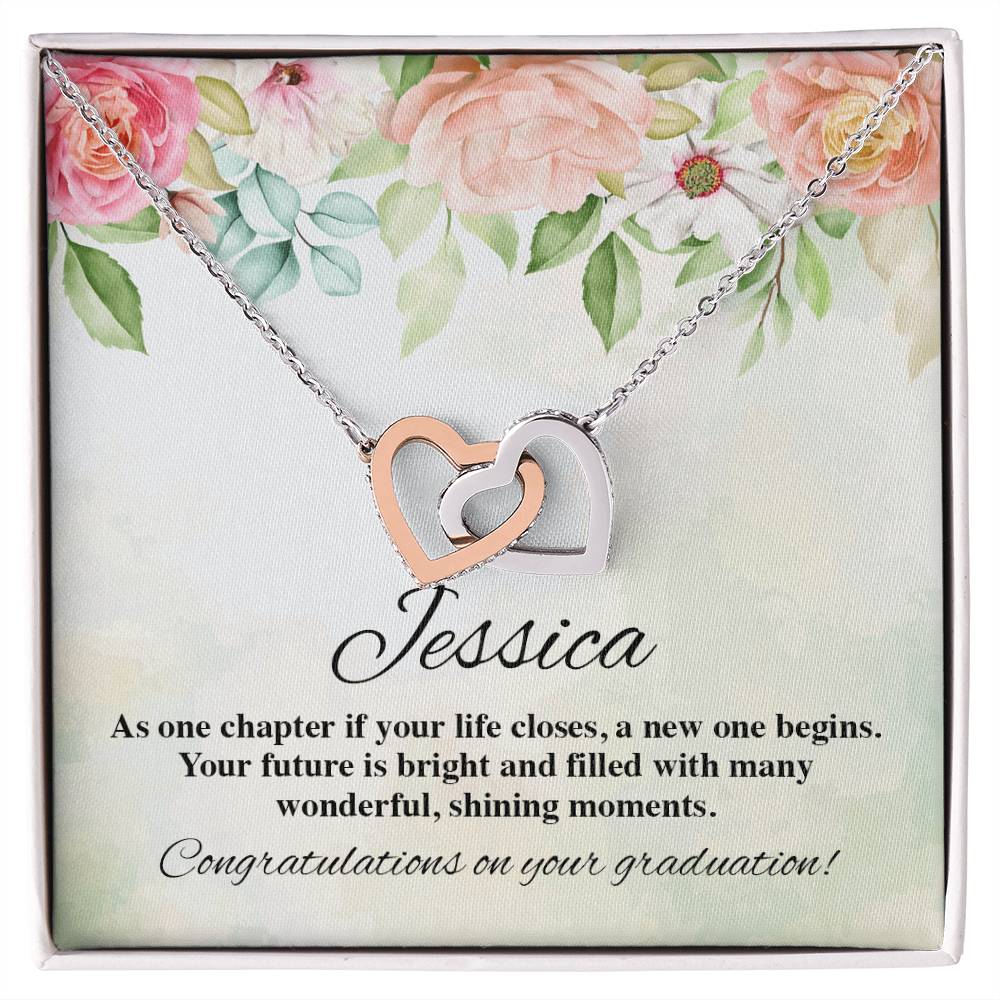 On Your Graduation Necklace Interlocking Hearts Necklace