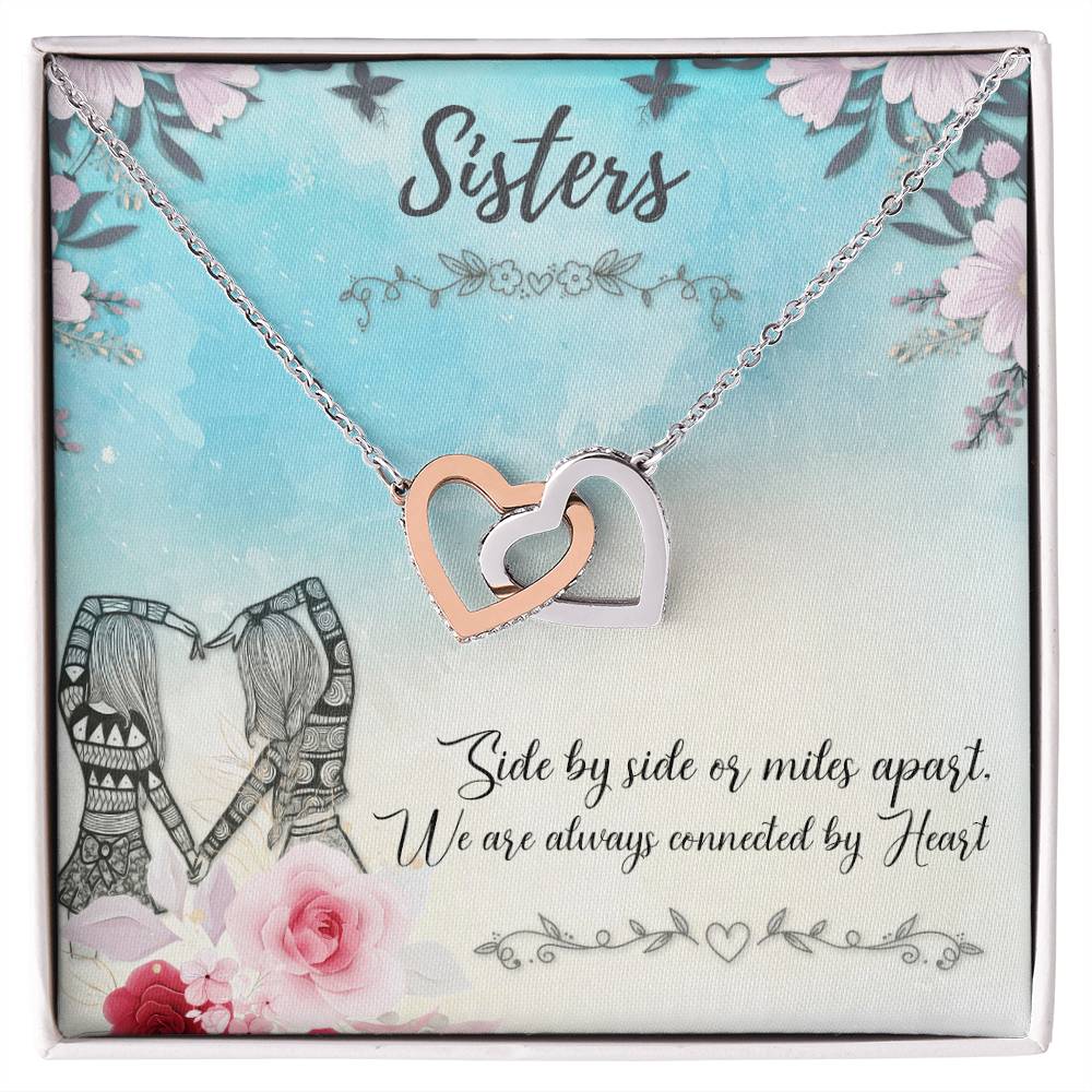 Sisters Two Hearts Interlock Necklace Interlocking Hearts Necklace
