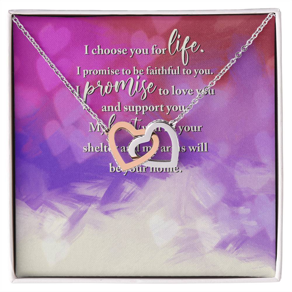 I Choose You For Life - Interlocking Heart Necklace Interlocking Hearts Necklace