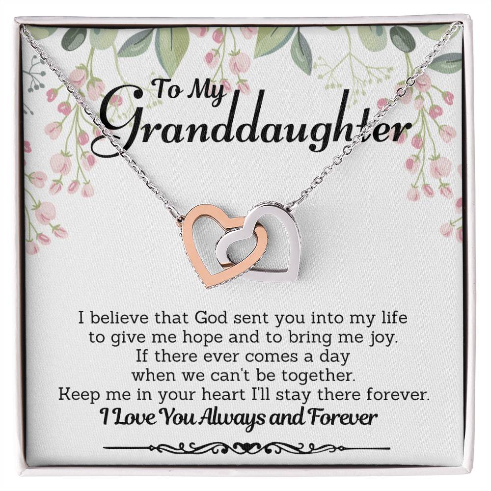 Interlocking Hearts Necklace-To My Granddaughter