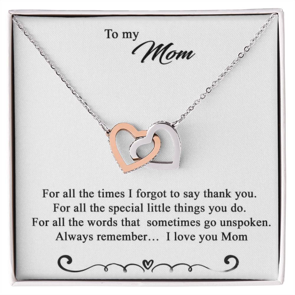 To My Mom Necklace Interlocking Hearts Necklace
