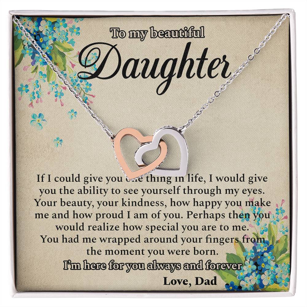 I&#39;M Here For You Always And Forever - Best Gift For Daughter Interlocking Hearts Necklace