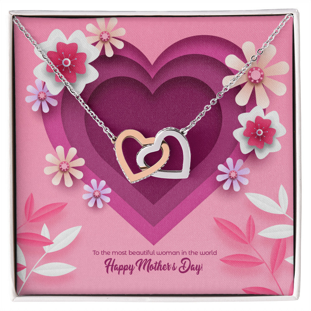 Most Beautiful Woman In The World Interlocking Hearts Necklace