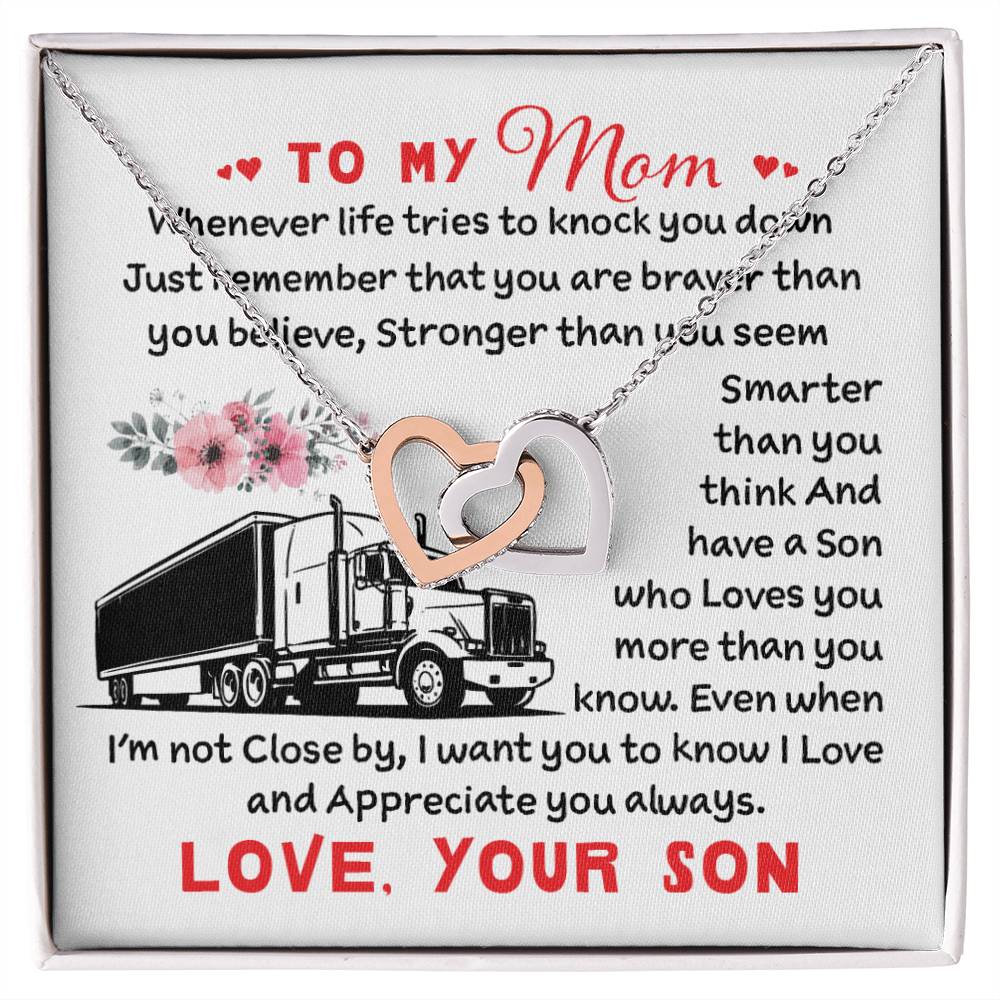 Trucker&#39;S Mom - Interlocking Heart Necklace Interlocking Hearts Necklace