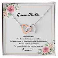 Gracias Abuelita Por Cuidarme Por Darme De Tus Ricas Comidas Interlocking Hearts Necklace