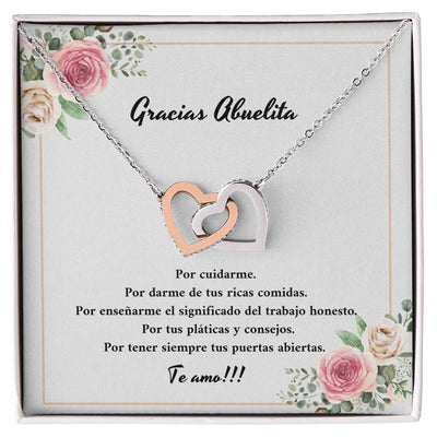Gracias Abuelita Por Cuidarme Por Darme De Tus Ricas Comidas Interlocking Hearts Necklace
