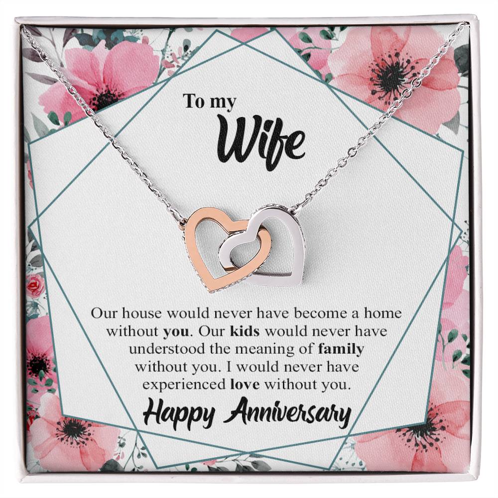 Interlocking Hearts Anniversary Necklace Gift For Wife Interlocking Hearts Necklace