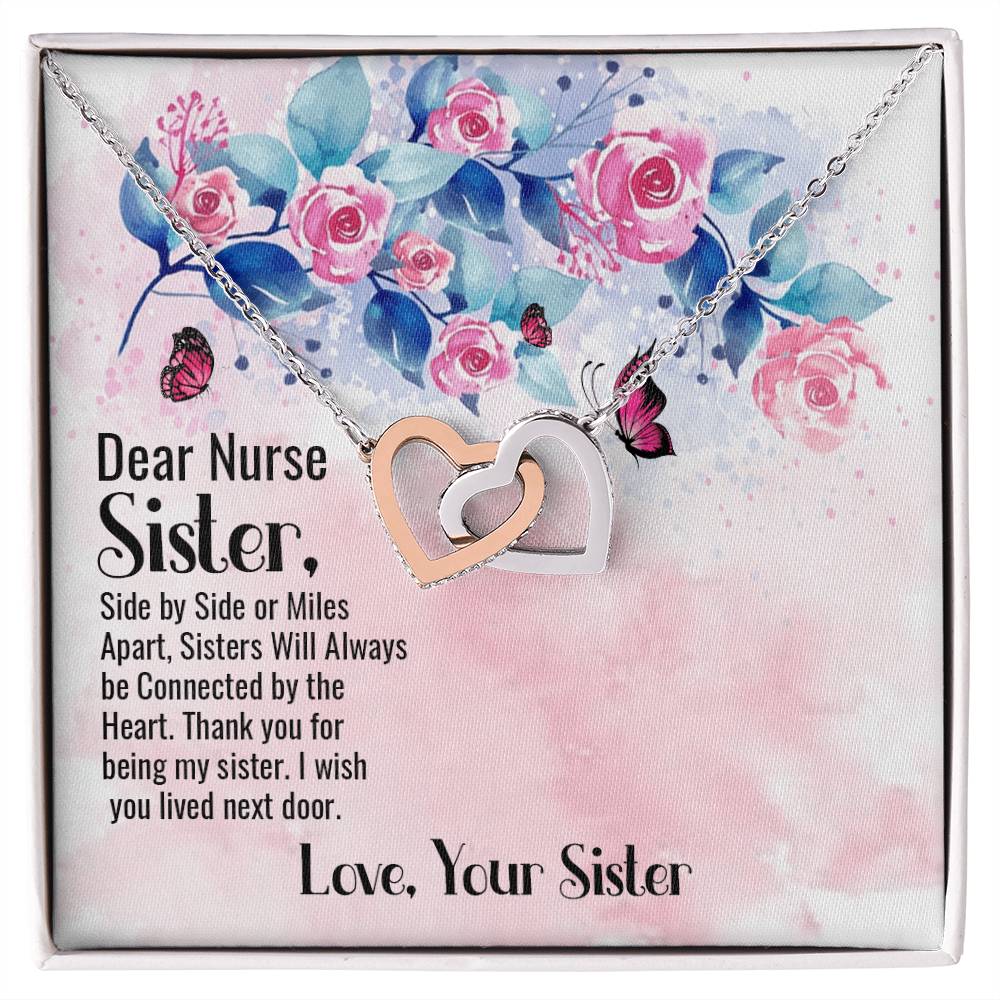 Dear Nurse Sister - Interlocking Heart Necklace Interlocking Hearts Necklace