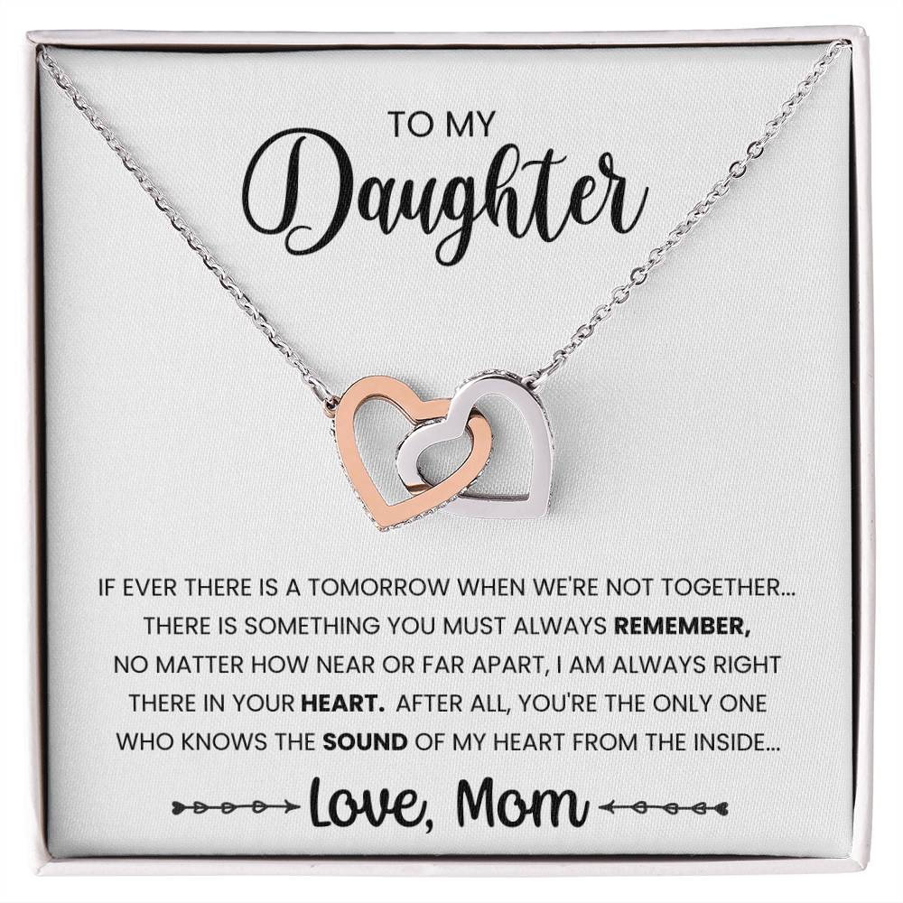 My Daughter- You Are The Only One Interlocking Hearts Necklace