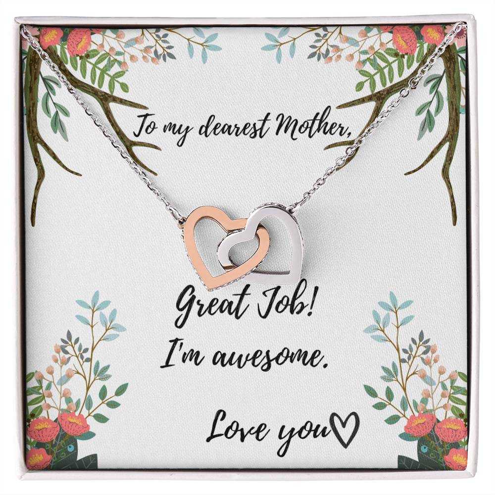 Mothers Day Heart Necklace Interlocking Hearts Necklace