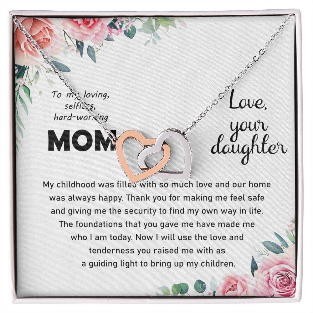 Thank You Mom Thanksgiving Gift Interlocking Hearts Interlocking Hearts Necklace
