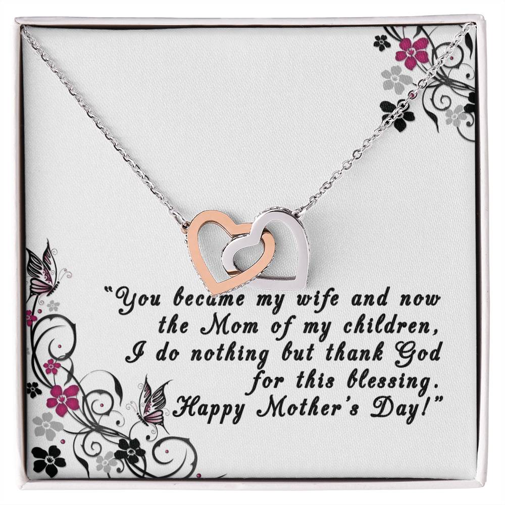 Mother&#39;S Day Gift For Wife Interlocking Hearts Necklace