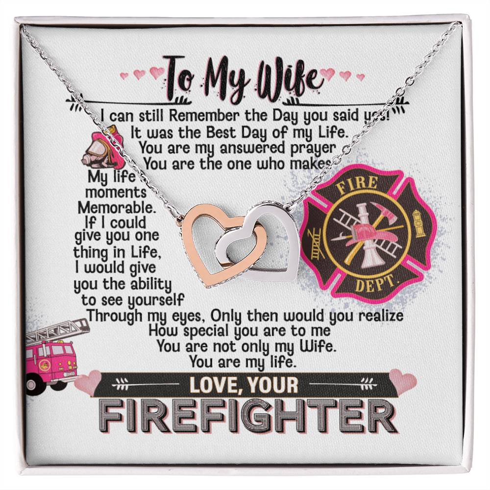 Firefighter&#39;S Wife - Interlocking Heart Necklace Interlocking Hearts Necklace