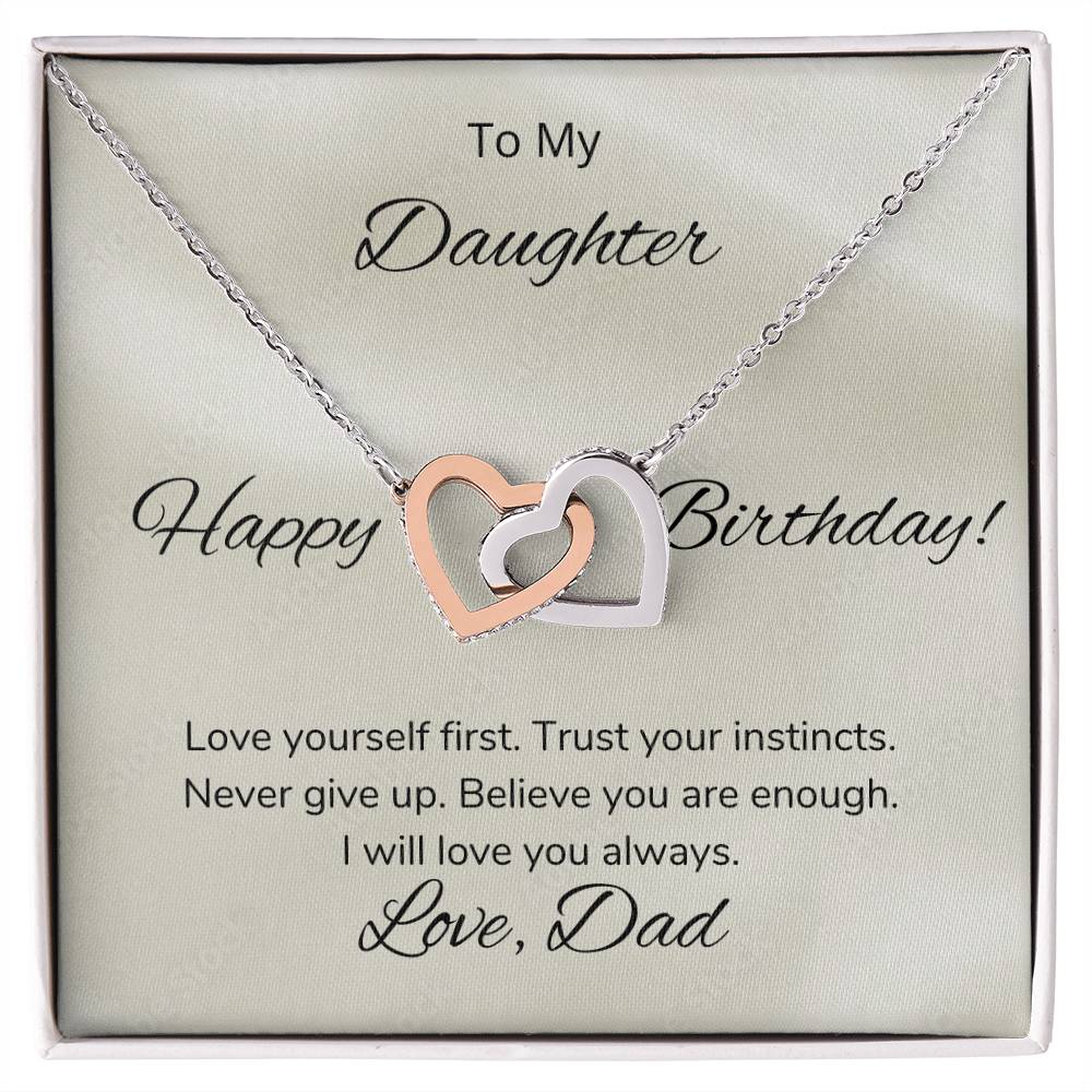 A Stunning Birthday Gift For A Beautiful Daughter - The Beautiful Interlocking Hearts Necklace