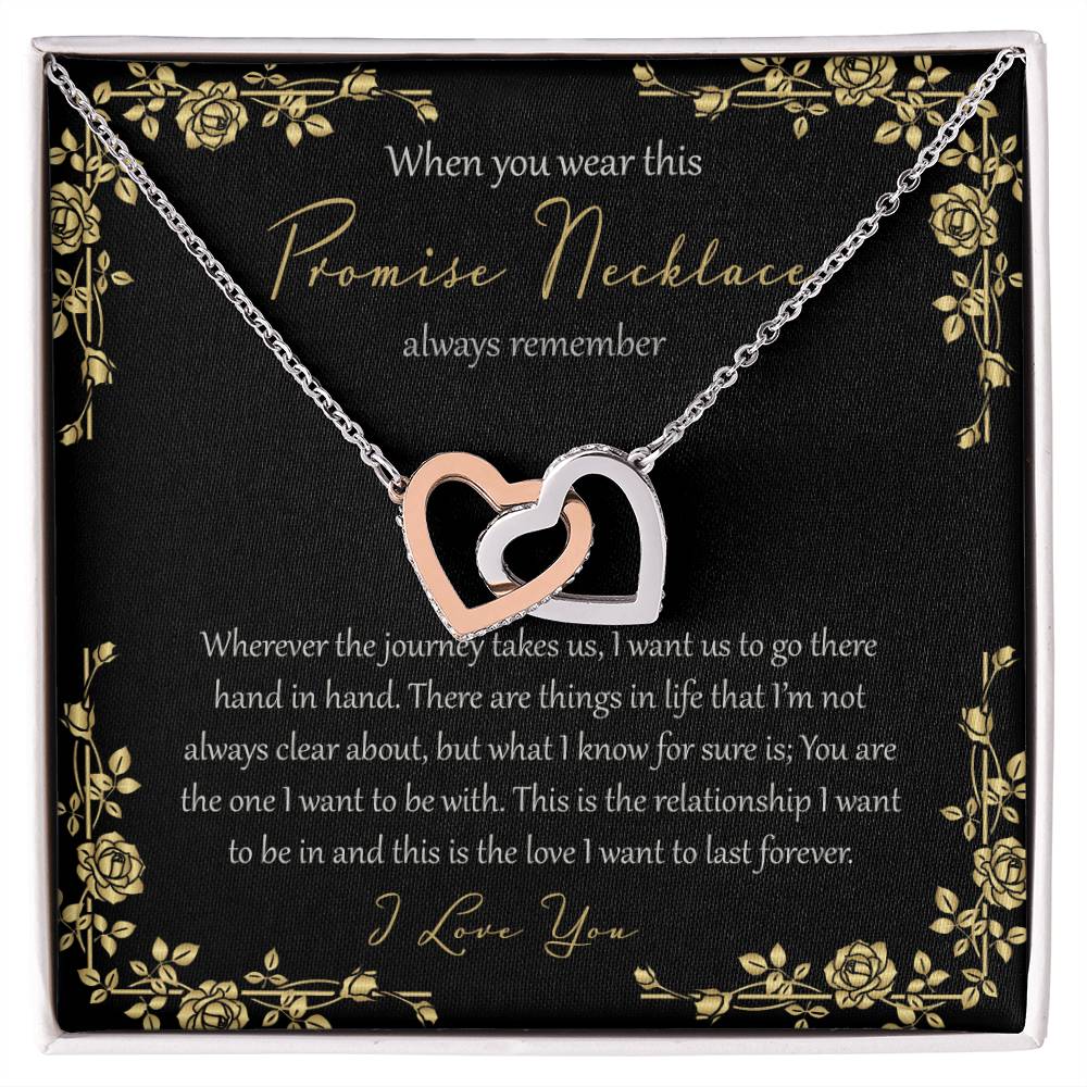 Wherever This Journey Takes Us - Black Interlocking Hearts Necklace