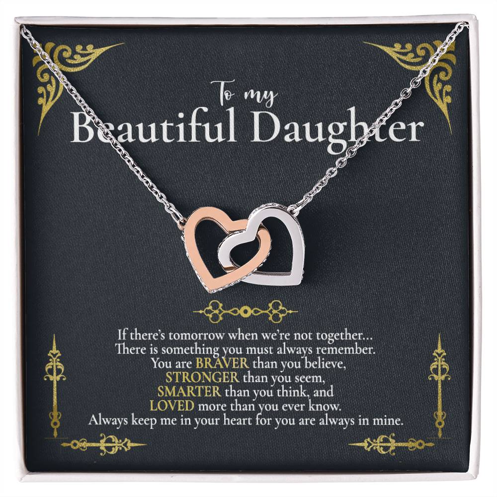 Interlocked Hearts - To Daughter Interlocking Hearts Necklace