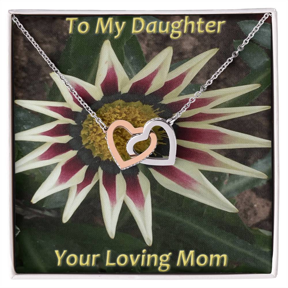 To My Daughter Mom Daughter Interlocking Heart Necklace For Christmas Gift Interlocking Hearts Necklace