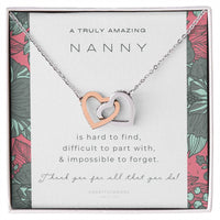 Nanny Appreciation Necklace Gift Nanny Thank You Gift Thank You Nanny Gift For Nanny Leaving A Truly Amazing Babysitter Gift Best Nanny Interlocking Hearts Necklace