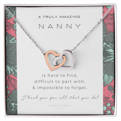 Nanny Appreciation Necklace Gift Nanny Thank You Gift Thank You Nanny Gift For Nanny Leaving A Truly Amazing Babysitter Gift Best Nanny Interlocking Hearts Necklace
