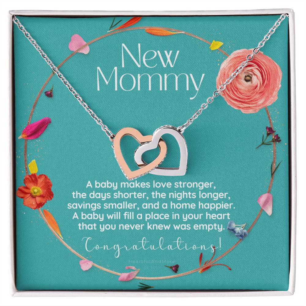 Mom To Be Necklace New Mom Necklace First Time Mom Necklace Pregnancy Gift New Mom Gift New Mommy Gift New Mom Gift Jewelry Interlocking Hearts Necklace