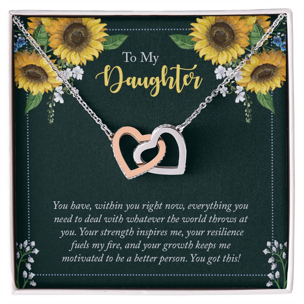 To My Beautiful Daughter - The Stunning Interlocking Hearts Necklace