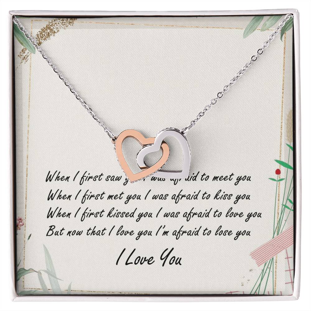 To My Love Interlocking Hearts Necklace Message Card