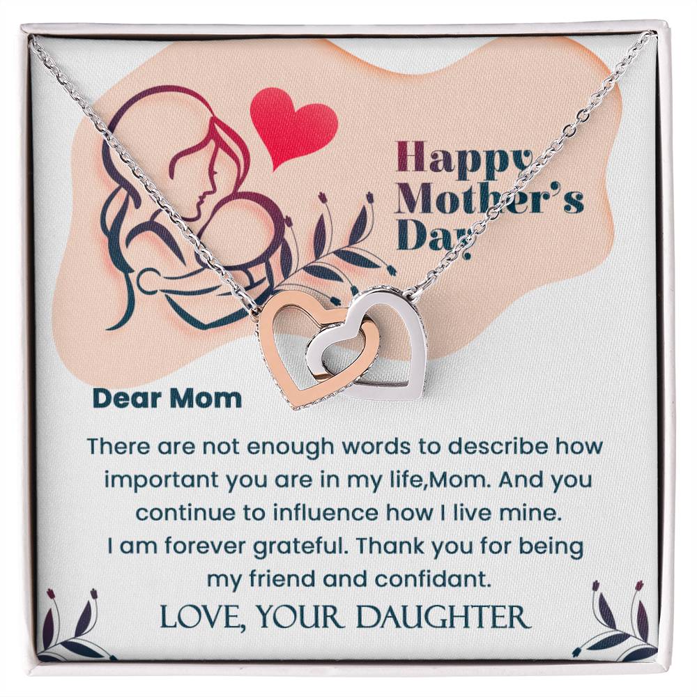 Dear Mom- Mother&#39;S Day Gift- Perfect Gift For Mom Interlocking Hearts Necklace