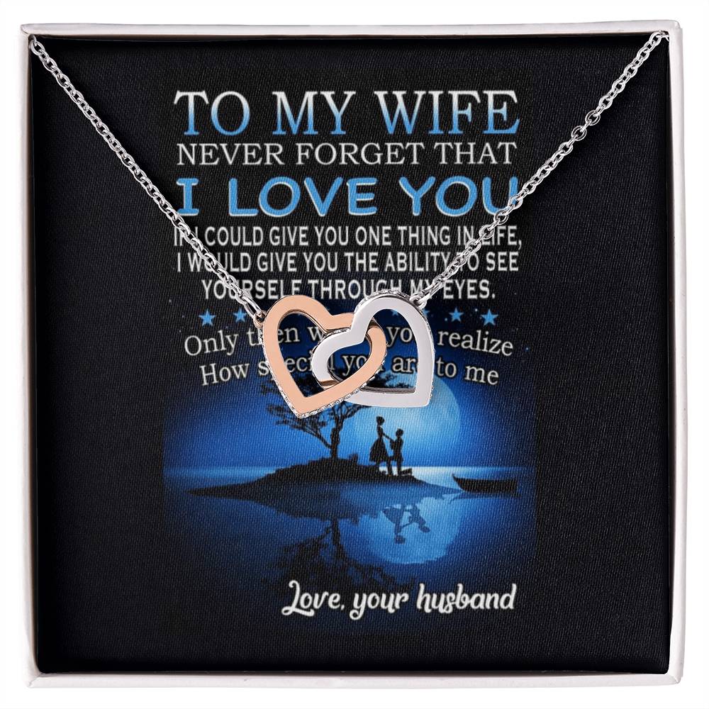 Gift For Wife - Interlocking Hearts Necklace