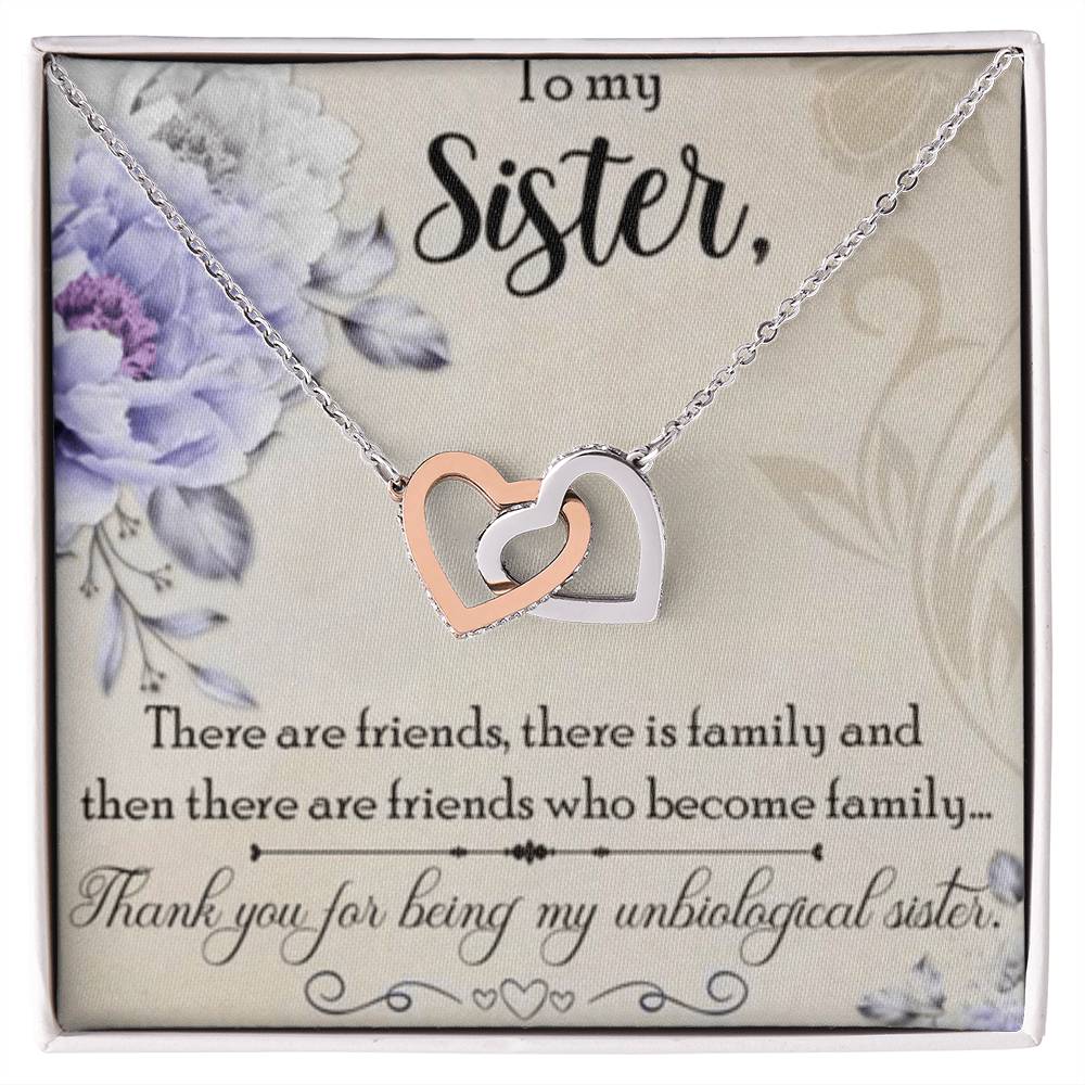 To My Sister Necklace Interlocking Hearts Necklace