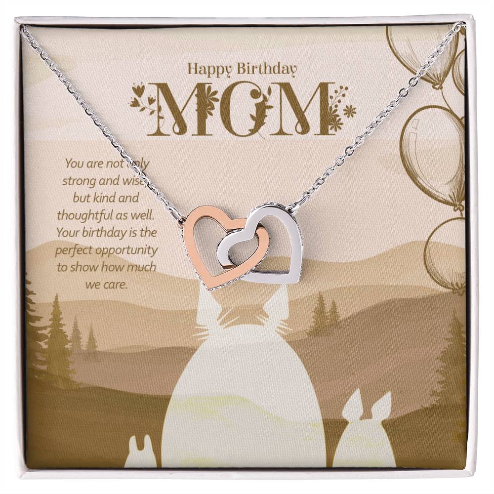 My Strong And Wise Mother - Interlocking Hearts Necklace