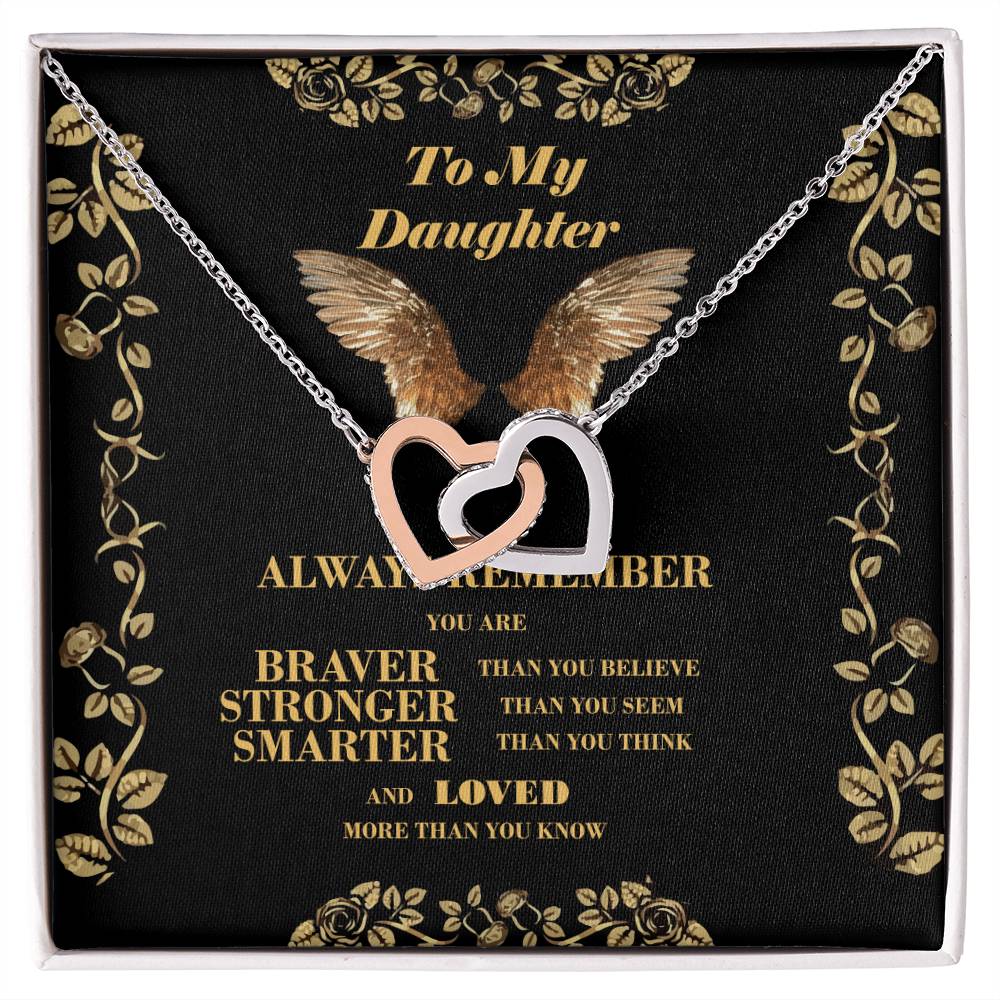 To My Daughter - Interlockinh Heart Necklace. Interlocking Hearts Necklace