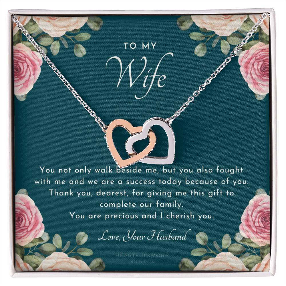 Postpartum Gift For Wife Gift For Wife Post Pregnancy Becoming A Mother Gift Gift For Wife Birth Wife After Pregnancy Necklace Wife Becoming A Mom Interlocking Hearts Necklace