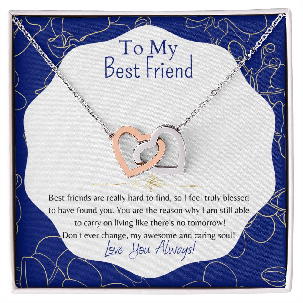 To My Best Friend Interlocking Hearts Necklace