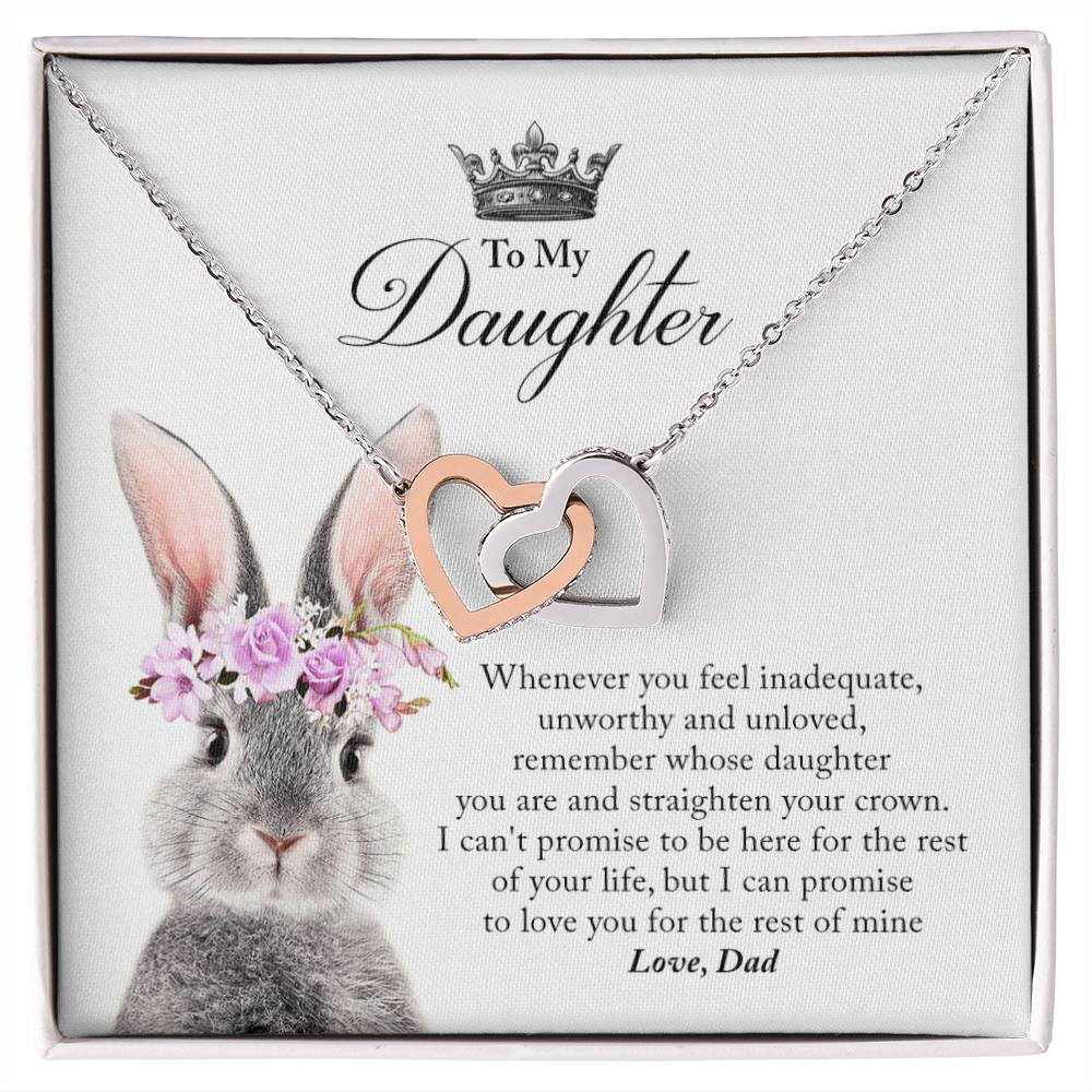 Daughter Straighten Your Crown In Usa Interlocking Hearts Necklace