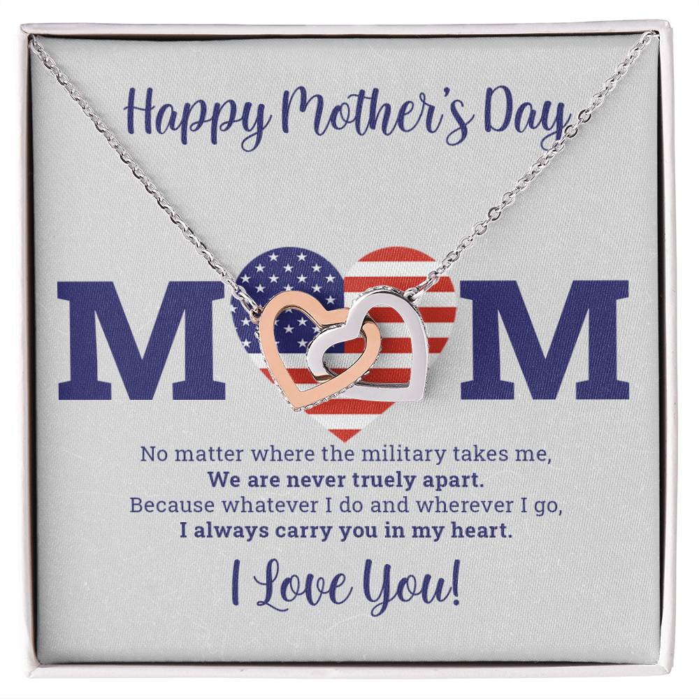 To My Mom - I Love You Message - Tmm03 Interlocking Hearts Necklace