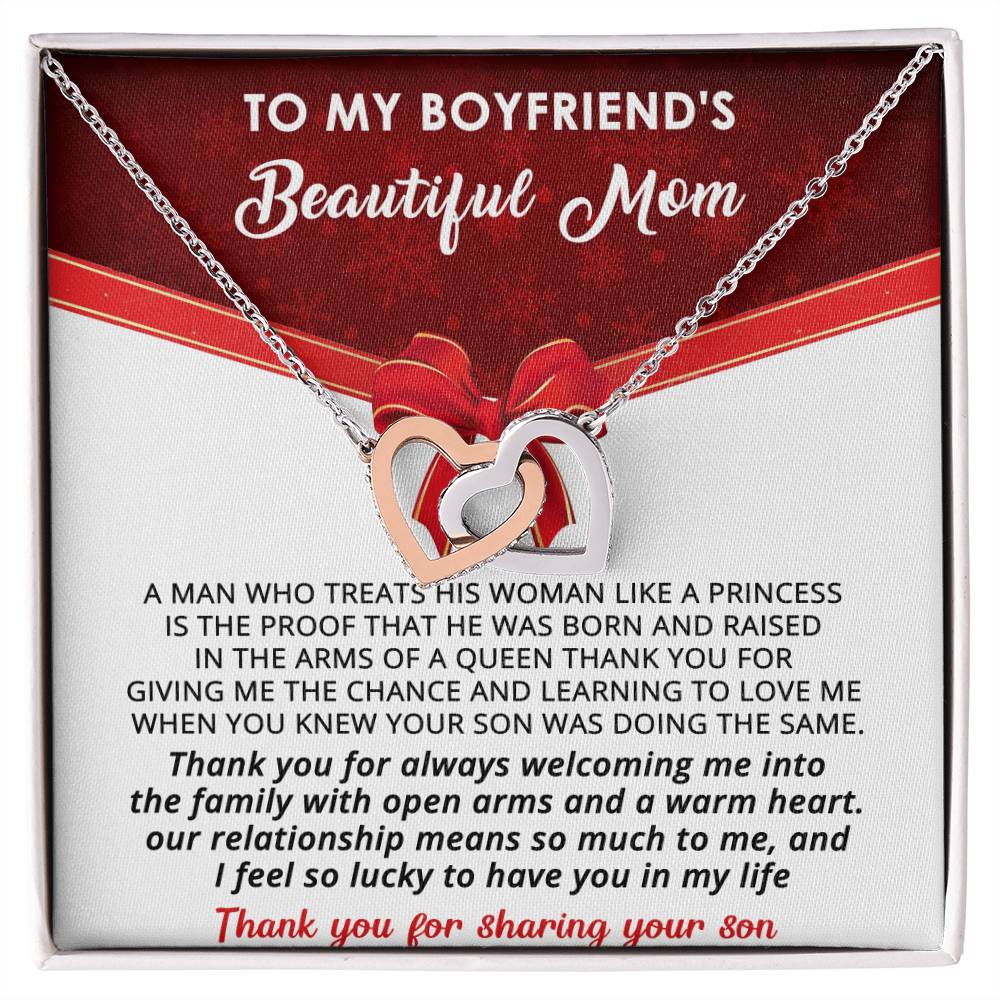 Gift For Boyfriend&#39;S Mom - A Queen - Interlocking Interlocking Hearts Necklace