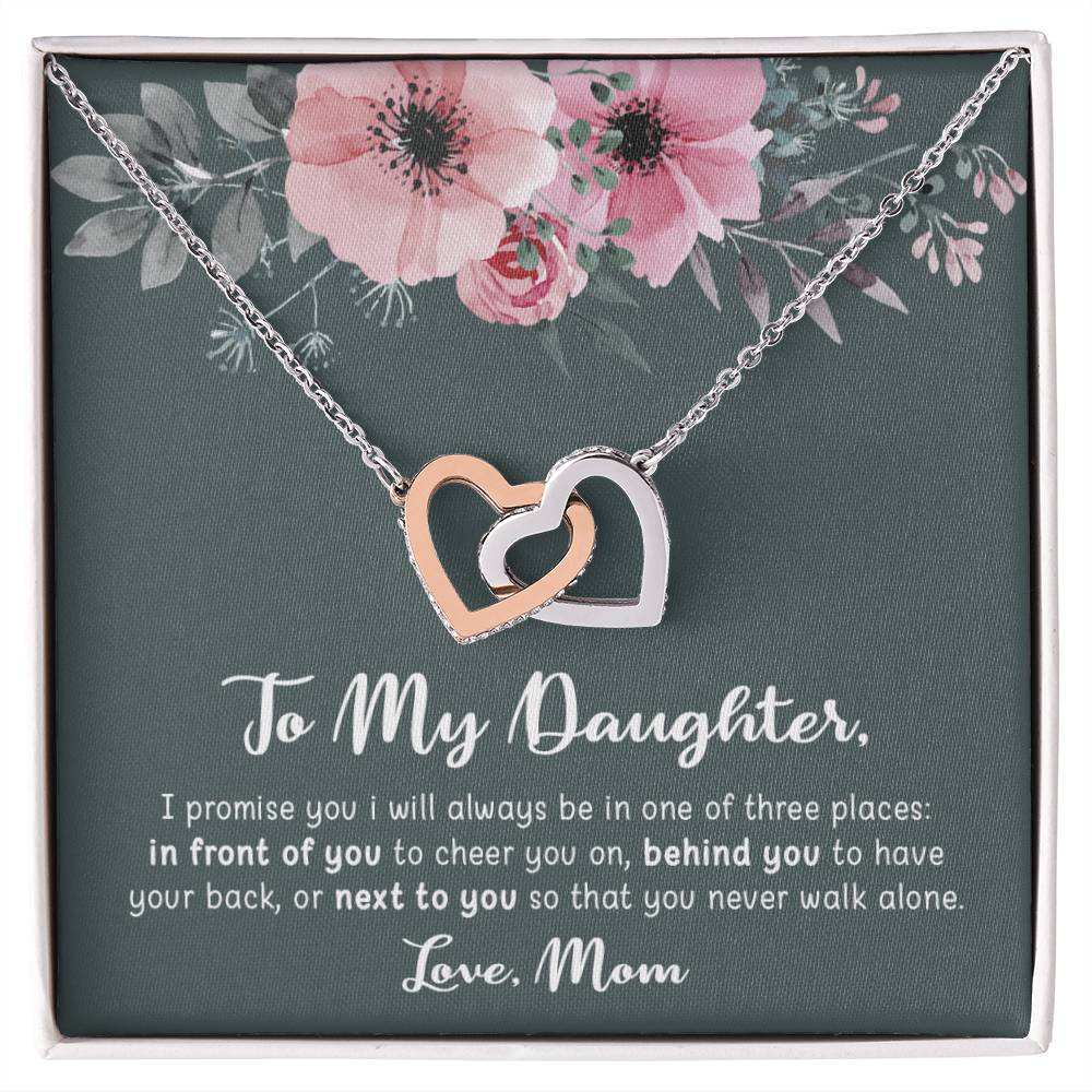 To My Daughter - I Promise You - Necklace Interlocking Hearts Necklace