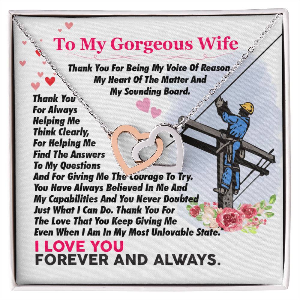 Lineman&#39;S Wife - Interlocking Heart Necklace Interlocking Hearts Necklace