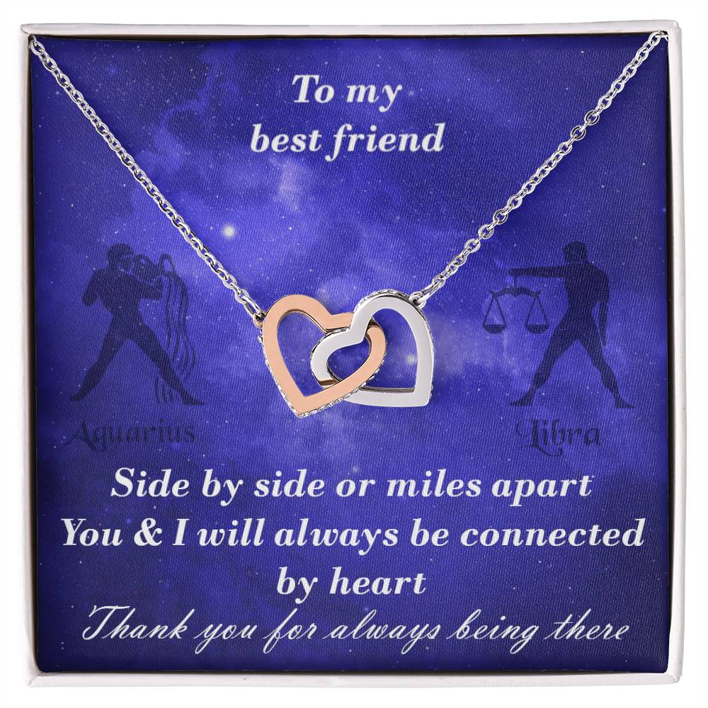 Aquarius To Libra Best Friend Interlocked Hearts Necklace Interlocking Hearts Necklace