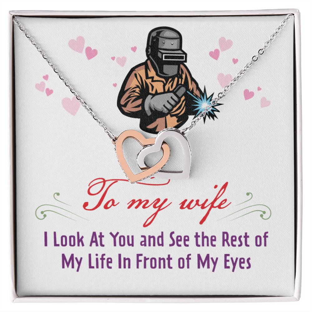 Welder&#39;S Wife - Interlocking Heart Necklace Interlocking Hearts Necklace