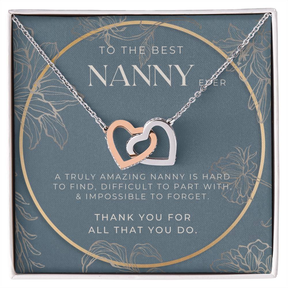 Nanny Gift Nanny Necklace Gift Best Nanny Gift Nanny Thank You Gift Nanny Appreciation Necklace Gift Thank You Nanny Necklace Gift Best Nanny Ever Gift Interlocking Hearts Necklace