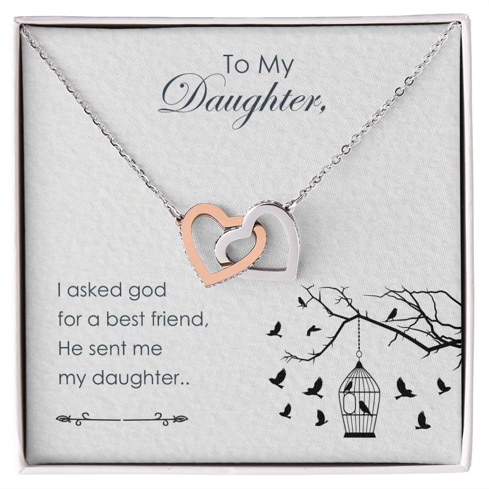To My Daughter - Interlocking Hearts Necklace3